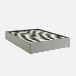 Bed met lattenbodem en corduroy 140x190 cm (fijne ribbels)