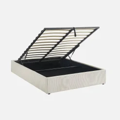 Bed met lattenbodem en corduroy 140x190 cm (fijne ribbels)