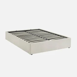 Bed met lattenbodem en corduroy 140x190 cm (fijne ribbels)