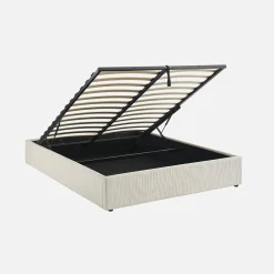 Bed met lattenbodem en hoofdbord 160x200cm corduroy (fijne ribbels)