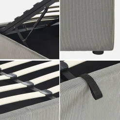 Bed met lattenbodem en hoofdbord 160x200cm corduroy (fijne ribbels)