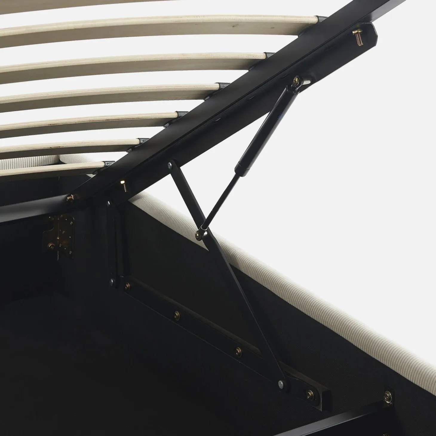 Bed met lattenbodem en hoofdbord van 90 x 190 cm in corduroy (fijne ribbels)