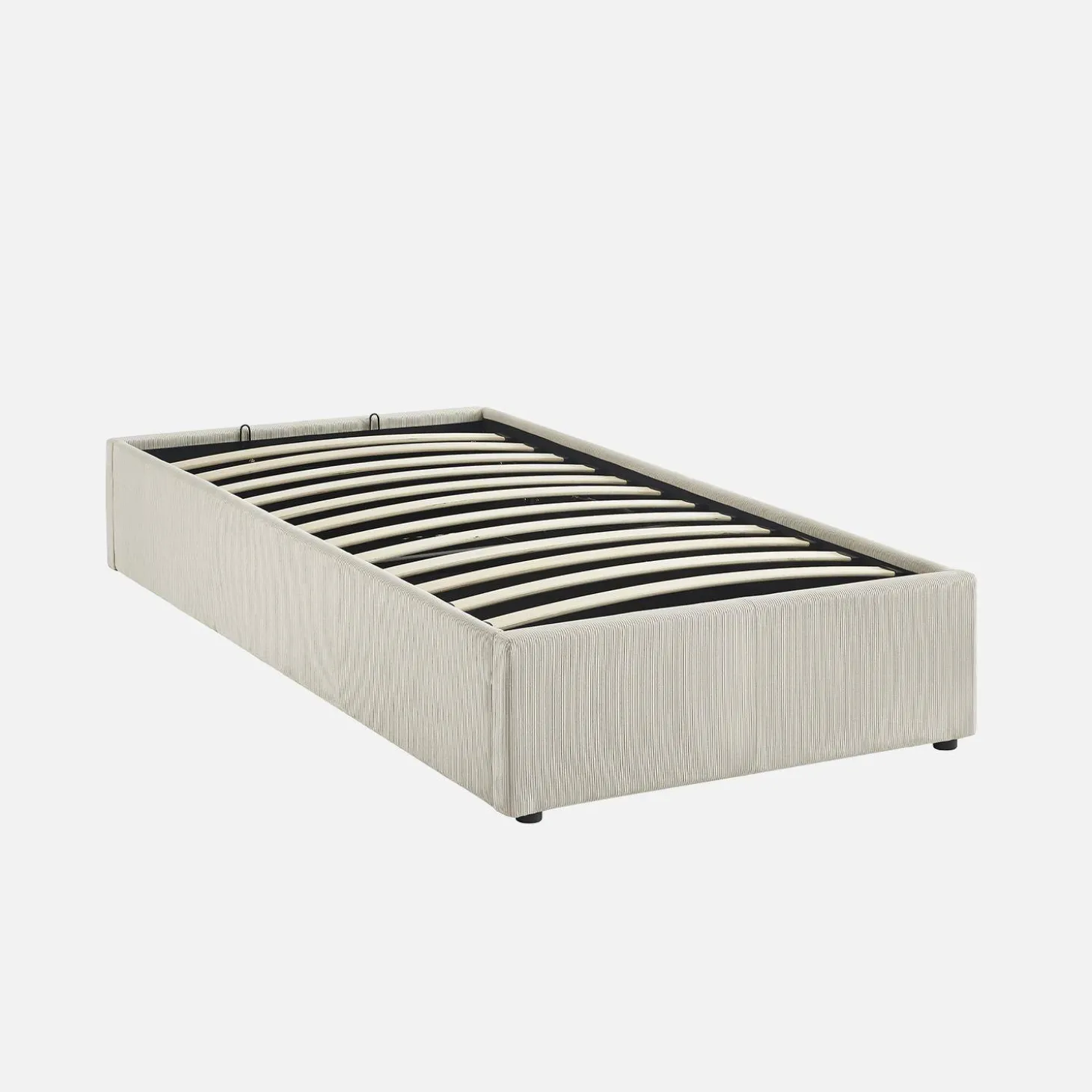 Bed met lattenbodem en hoofdbord van 90 x 190 cm in corduroy (fijne ribbels)