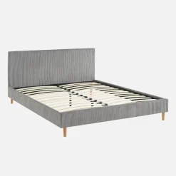 Bed met lattenbodem en hoofdeinde, 160x200cm corduroy