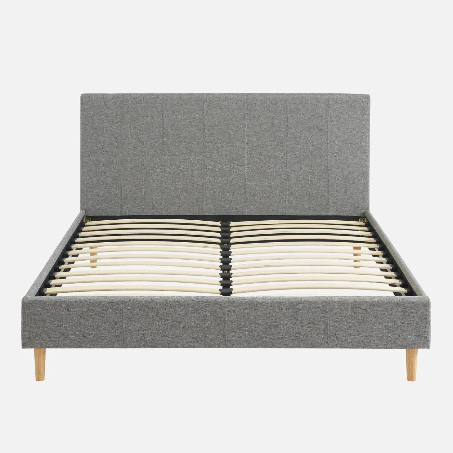 Bed met lattenbodem en hoofdeinde, stoffen afwerking