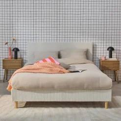 Bed met lattenbodem en hoofdeinde, 140x190cm corduroy