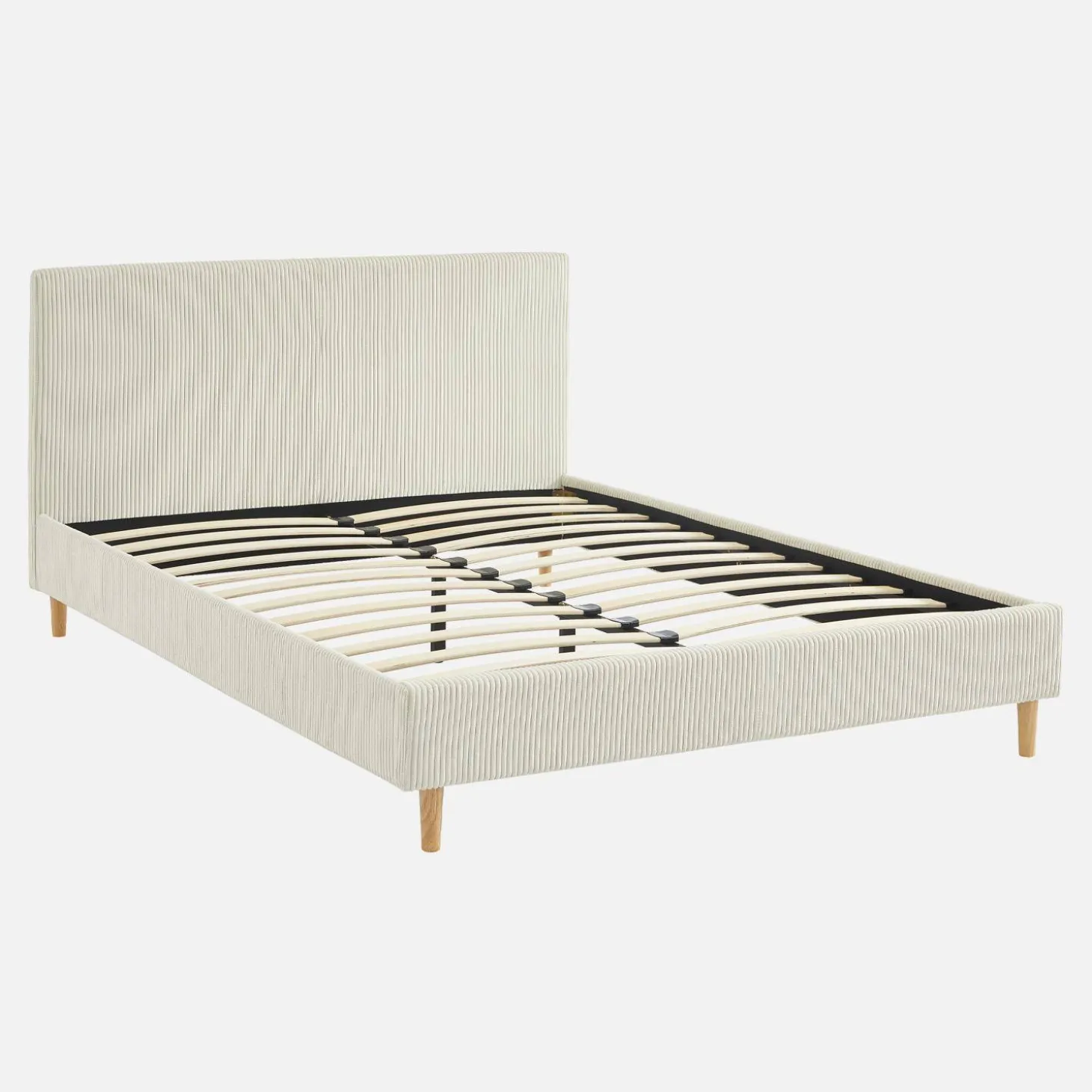 Bed met lattenbodem en hoofdeinde, 140x190cm corduroy