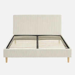 Bed met lattenbodem en hoofdeinde, 140x190cm corduroy