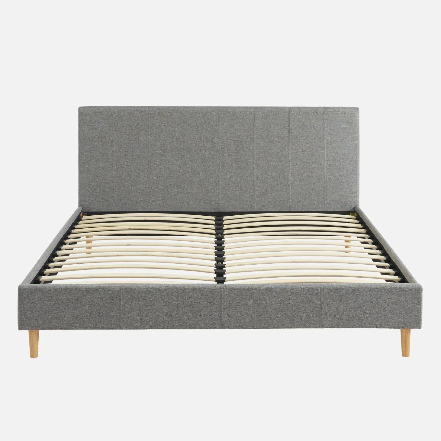 Bed met lattenbodem en hoofdeinde, stoffen afwerking