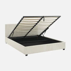 Bed met lattenbodem en hoofdeinde, 160 x 200cm, corduroy