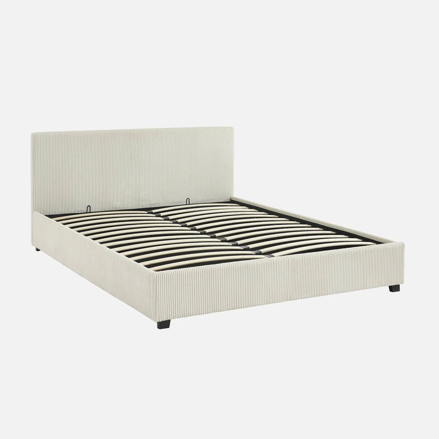 Bed met lattenbodem en hoofdeinde, 160 x 200cm, corduroy