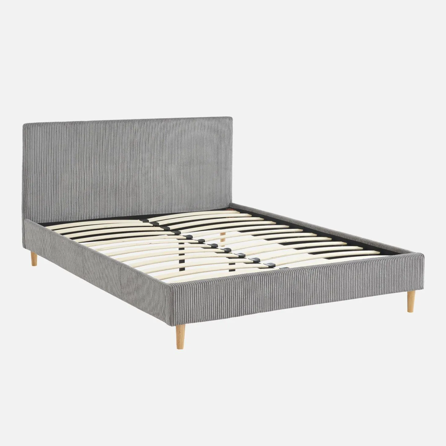 Bed met lattenbodem en hoofdeinde, 140x190cm corduroy