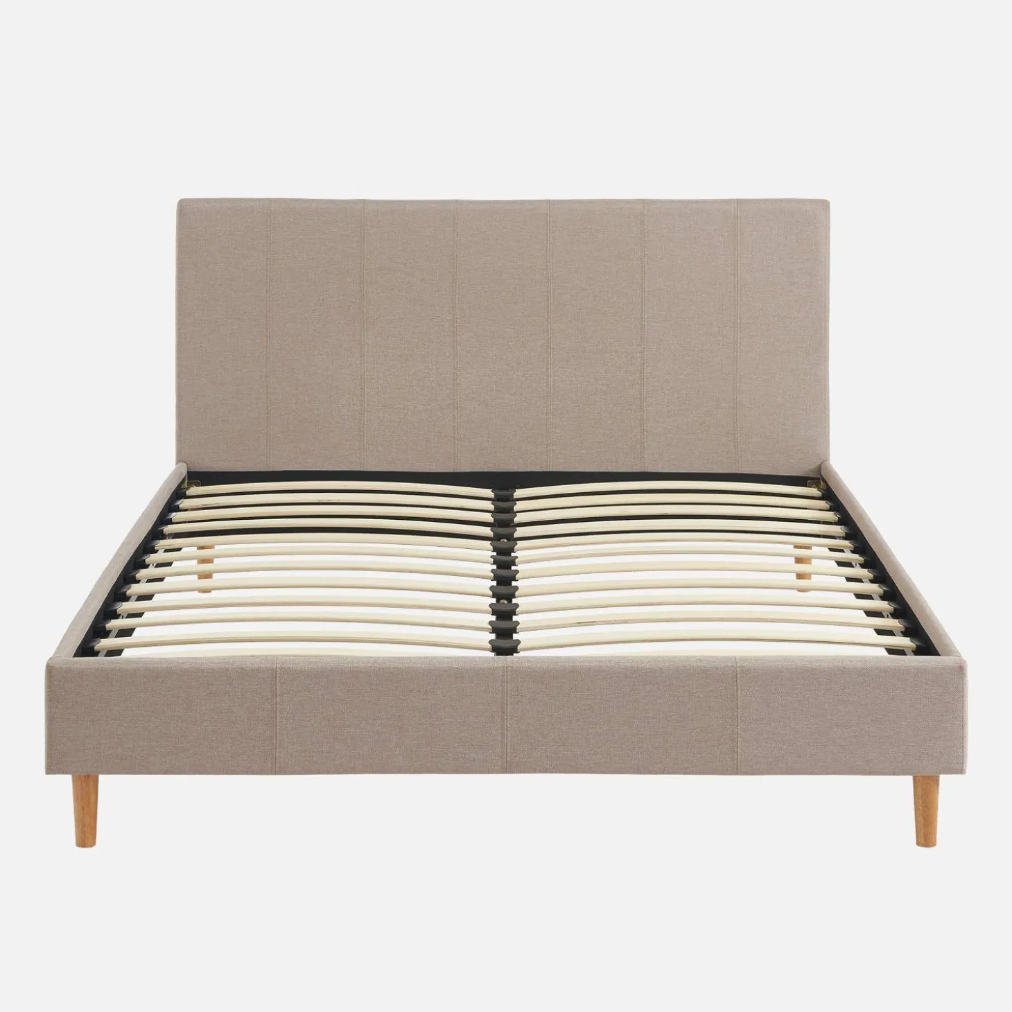 Bed met lattenbodem en hoofdeinde, stoffen afwerking