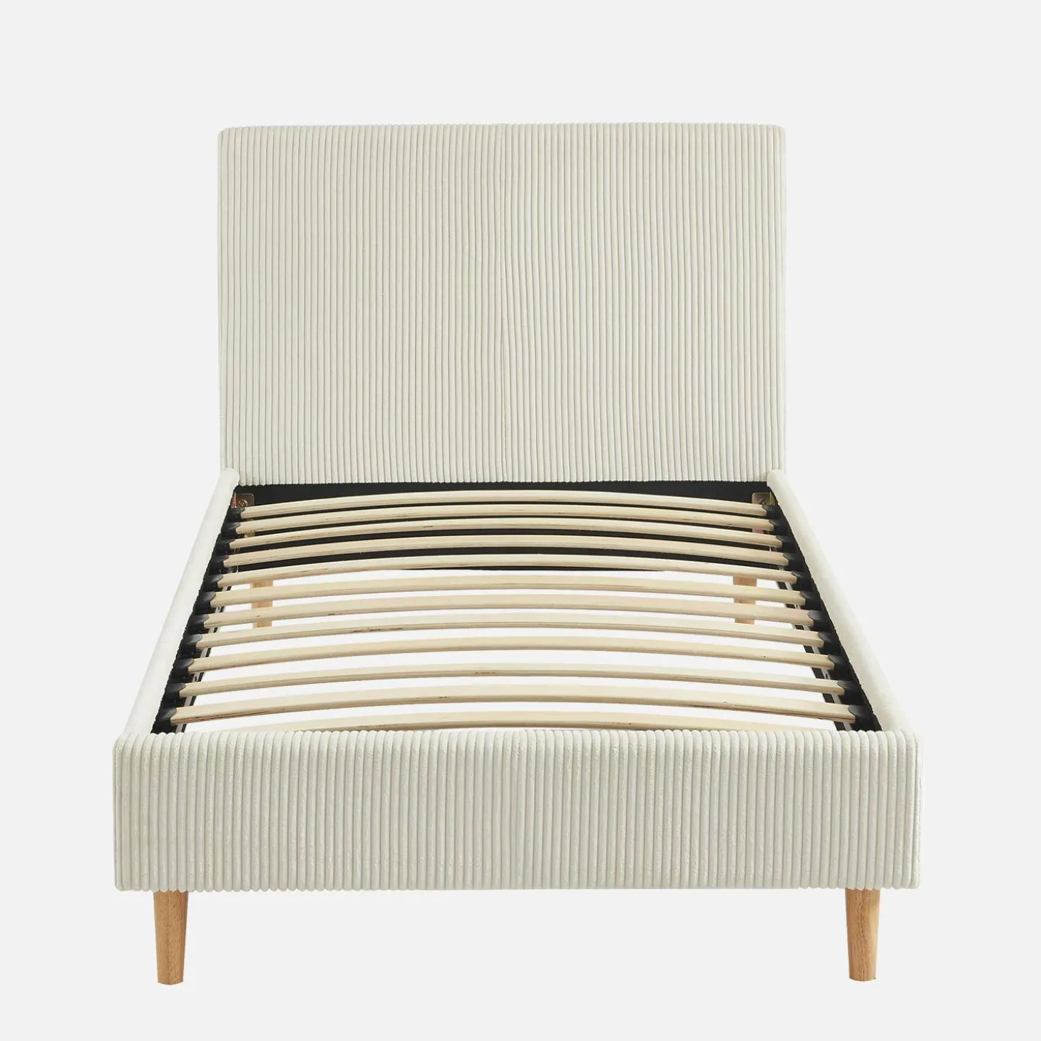 Bed met lattenbodem en hoofdeinde, 90x190cm corduroy