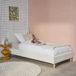 Bed met lattenbodem en hoofdeinde, 90x190cm corduroy