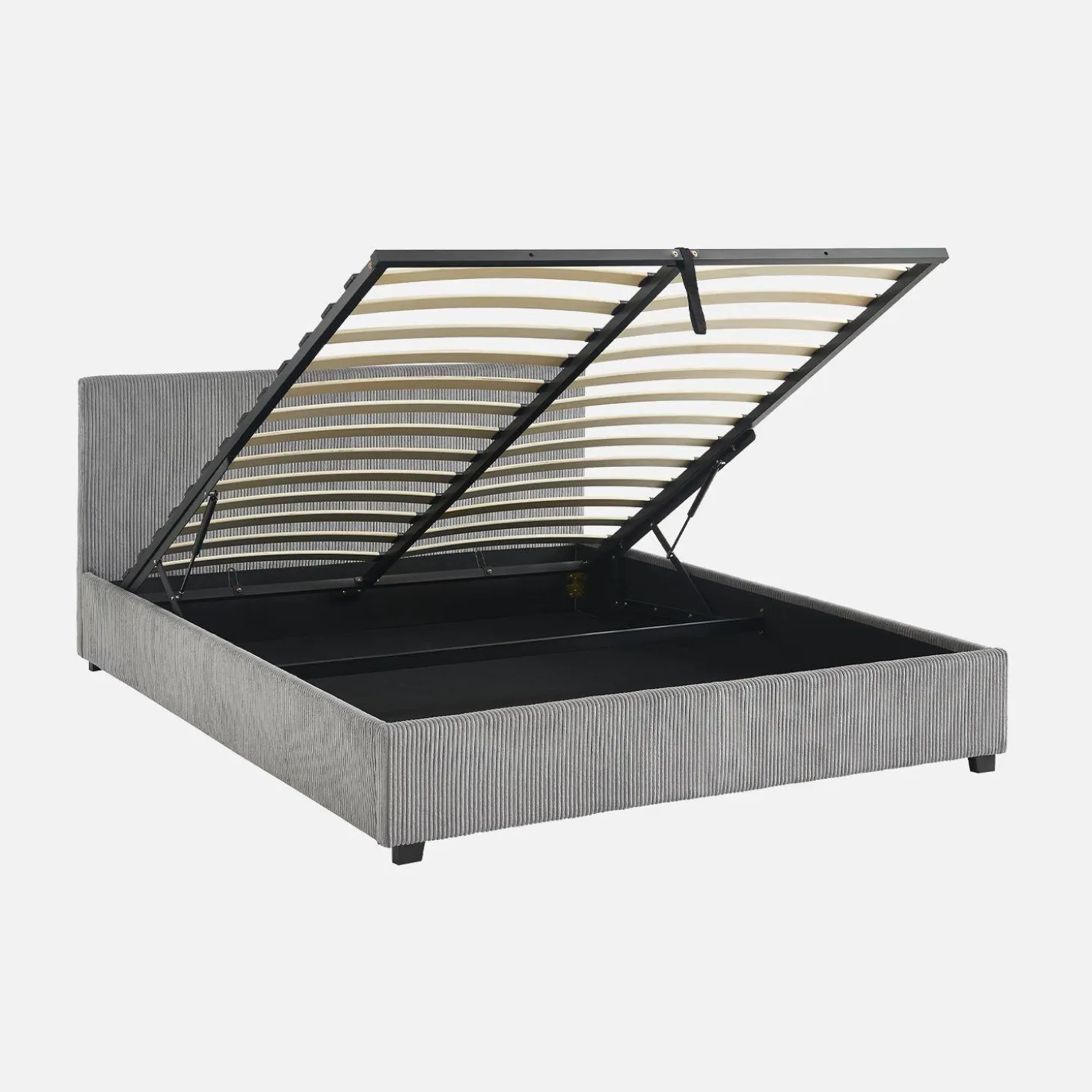 Bed met lattenbodem en hoofdeinde, 160 x 200cm, corduroy
