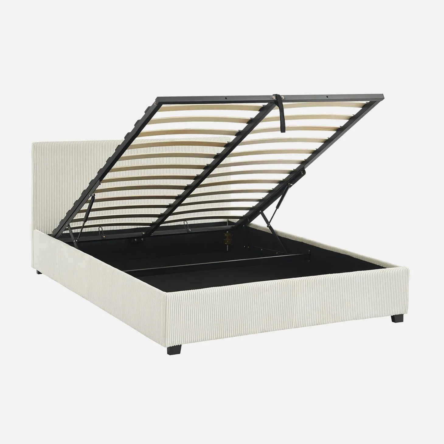 Bed met lattenbodem en hoofdeinde, 140 x 190cm, corduroy