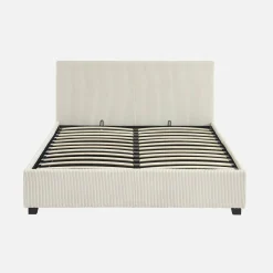 Bed met lattenbodem en hoofdeinde, 140 x 190cm, corduroy