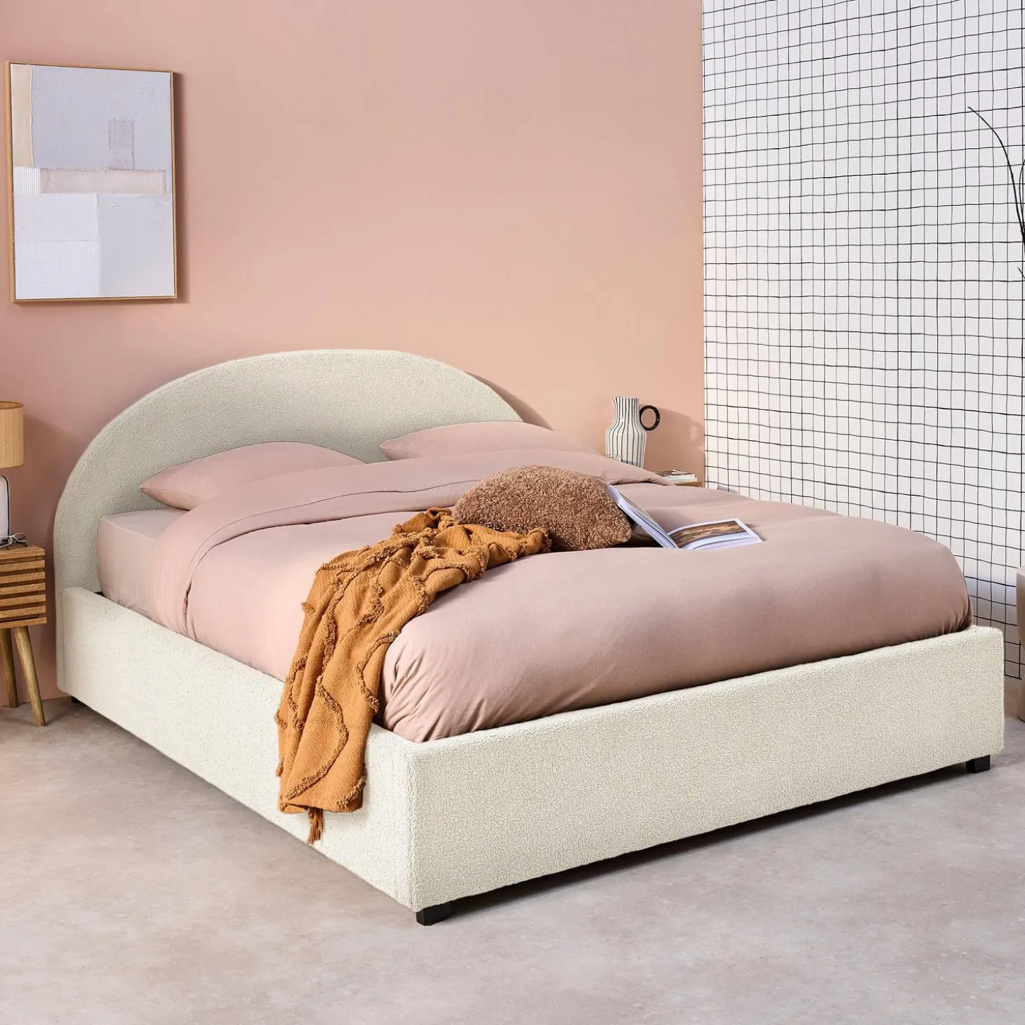 Bed met lattenbodem en hoofdeinde, 140 x 190cm