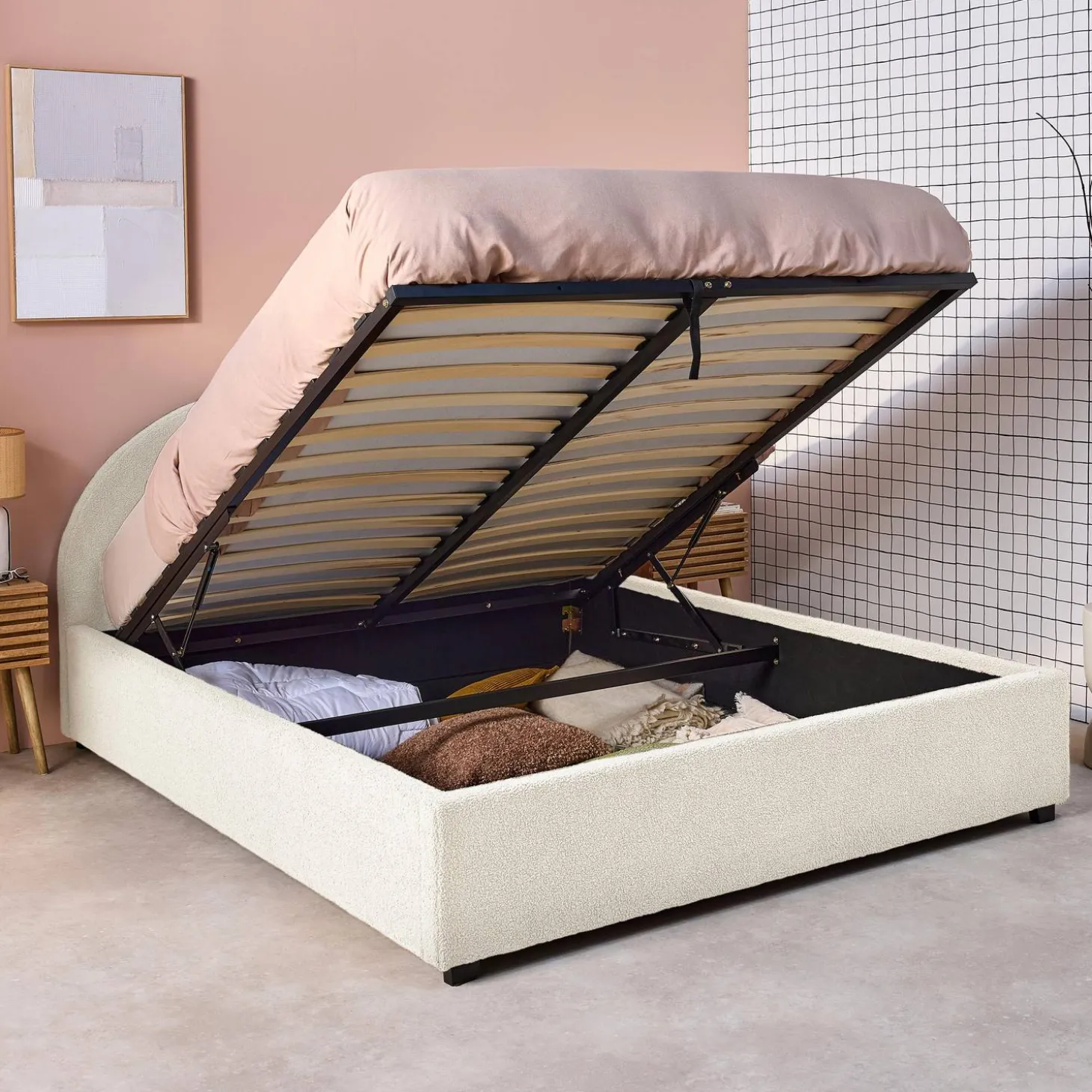 Bed met lattenbodem en hoofdeinde, 140 x 190cm