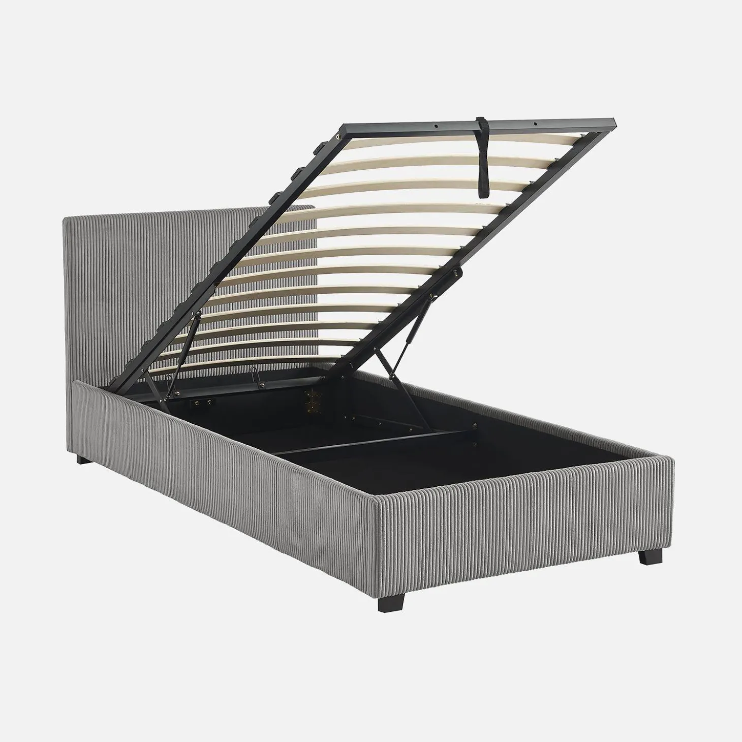 Bed met lattenbodem en hoofdeinde, 90 x 190cm, corduroy