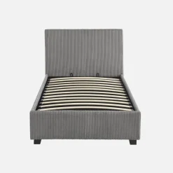 Bed met lattenbodem en hoofdeinde, 90 x 190cm, corduroy