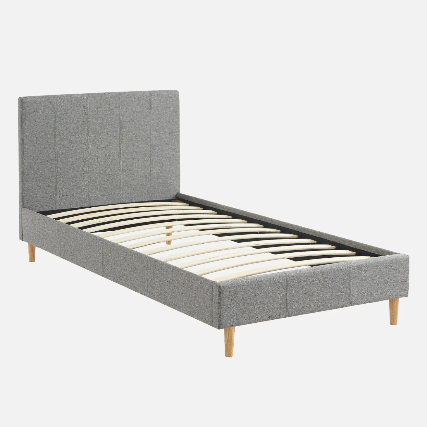 Bed met lattenbodem en hoofdeinde, stoffen afwerking