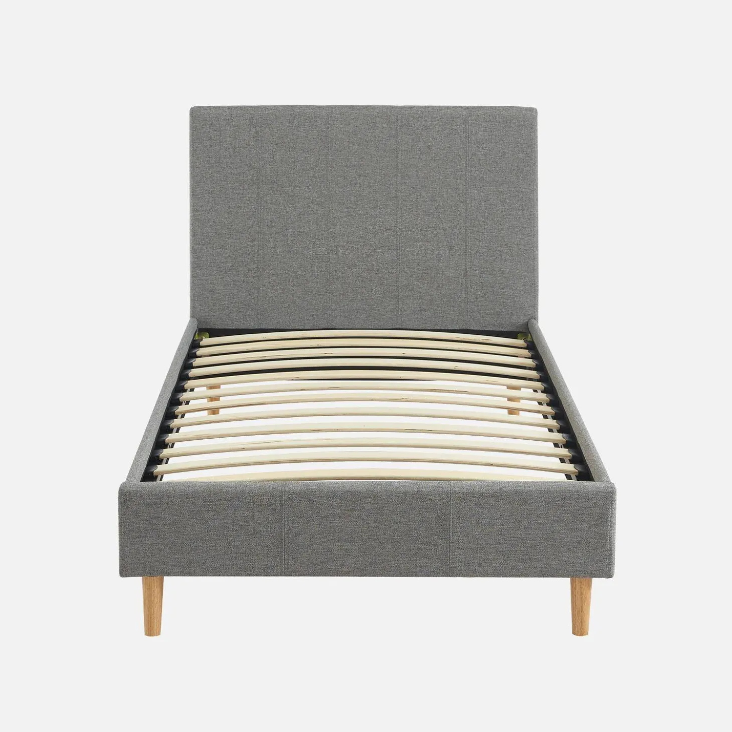 Bed met lattenbodem en hoofdeinde, stoffen afwerking
