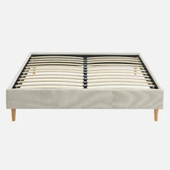 Bed met lattenbodem 140 x 190cm corduroy (fijne ribbels)