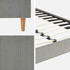 Bed met lattenbodem 160 x 200cm corduroy (fijne rib)