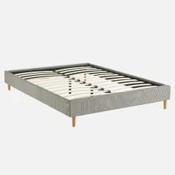 Bed met lattenbodem 140 x 190cm corduroy (fijne ribbels)