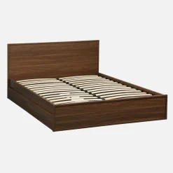 Bed 140x190cm met 4 lades inclusief lattenbodem en hoofdbord houtdecor