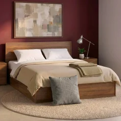 Bed 140x190cm met 4 lades inclusief lattenbodem en hoofdbord houtdecor