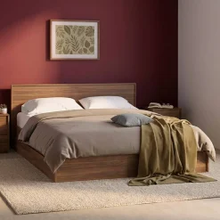 Bed 160x200cm met 4 lades inclusief lattenbodem en hoofdbord houtdecor