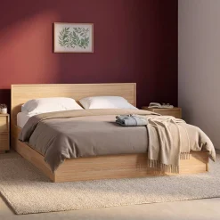 Bed 160x200cm met 4 lades inclusief lattenbodem en hoofdbord houtdecor