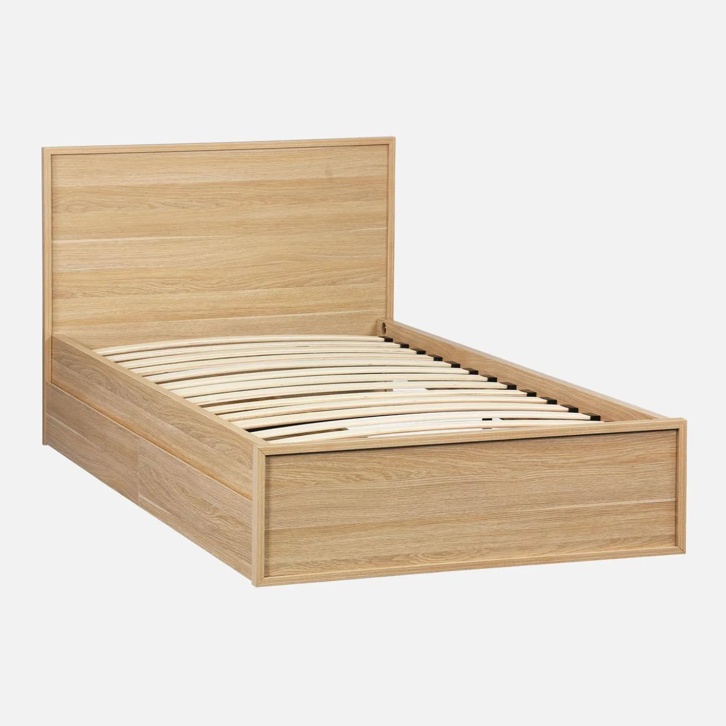 Bed 90x190cm met 2 lades inclusief lattenbodem en hoofdbord houtdecor