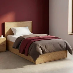 Bed 90x190cm met 2 lades inclusief lattenbodem en hoofdbord houtdecor