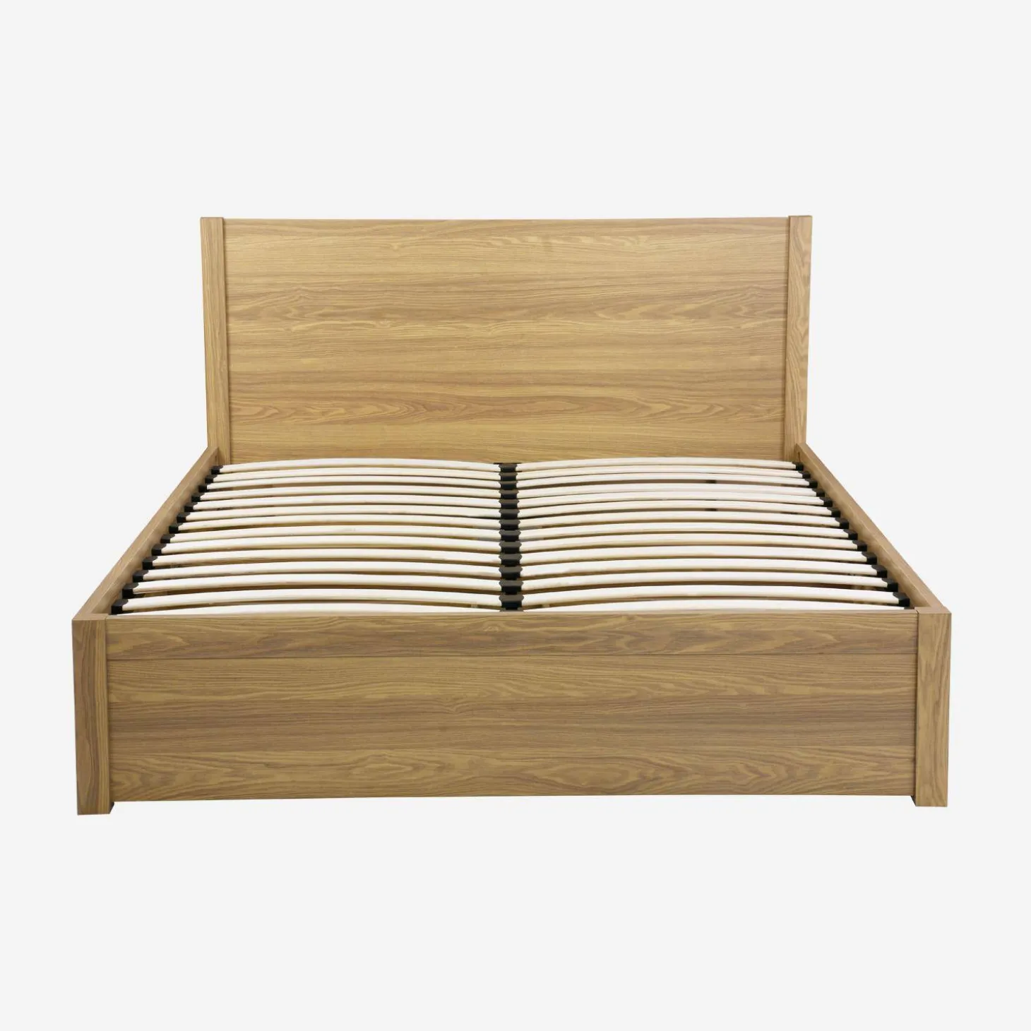 Bed 160 x 200cm met 4 lades lattenbodem en hoofdbord houtdecor