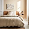 Beige katoenen gaas beddengoed set