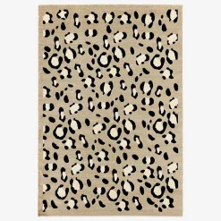 Beige luipaardmotief binnentapijt