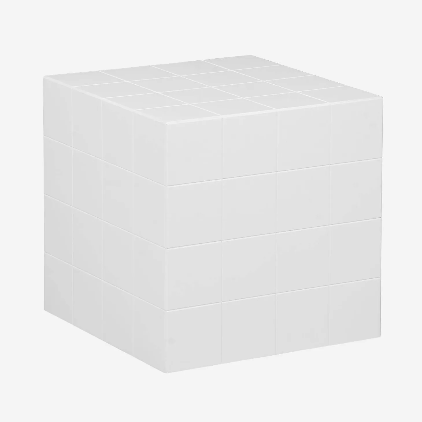 Bijzettafel kubus matte keramieklook met tegels van 40 x 40 cm