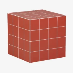 Bijzettafel kubus matte keramieklook met tegels van 40 x 40 cm