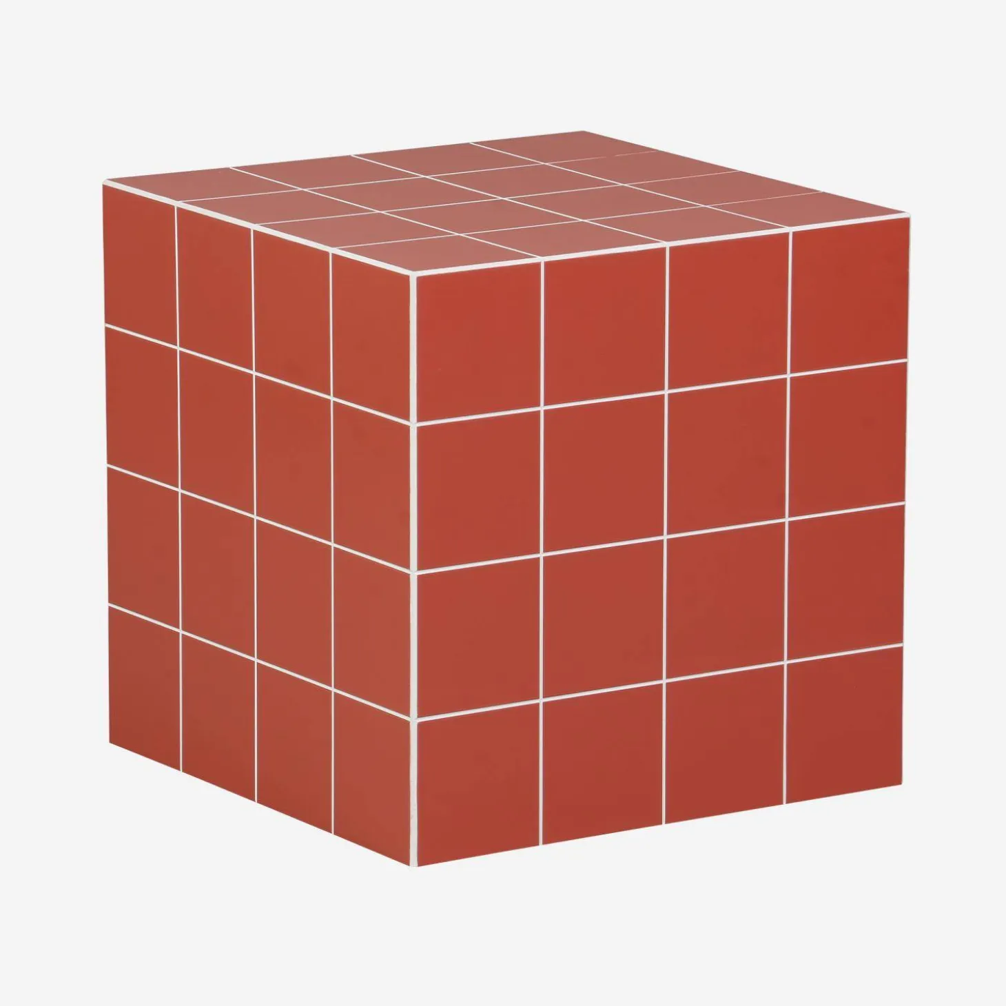 Bijzettafel kubus matte keramieklook met tegels van 40 x 40 cm