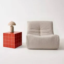 Bijzettafel kubus matte keramieklook met tegels van 40 x 40 cm
