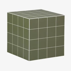 Bijzettafel kubus matte keramieklook met tegels van 40 x 40 cm