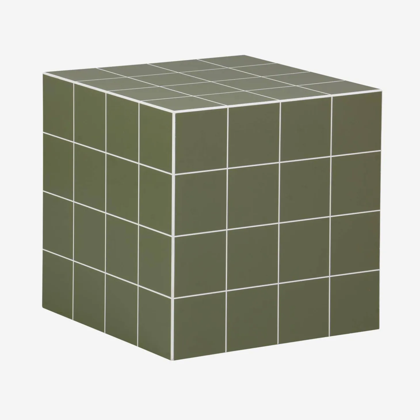 Bijzettafel kubus matte keramieklook met tegels van 40 x 40 cm