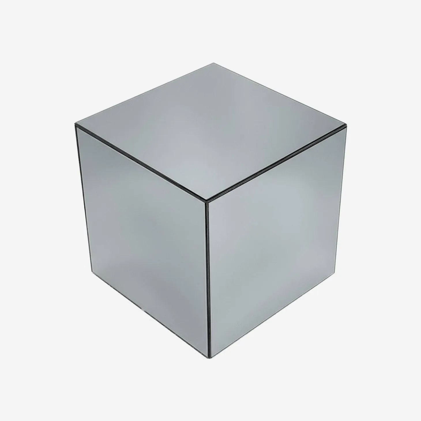 Bijzettafel kubus spiegelglas 30cm