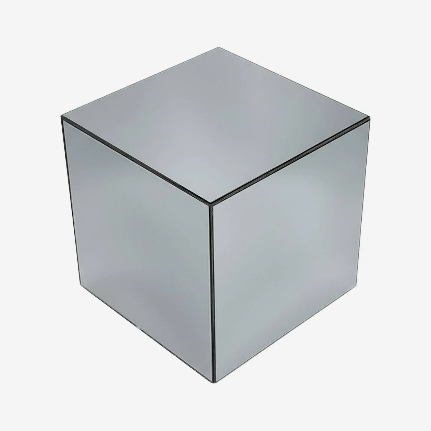 Bijzettafel kubus spiegelglas 35cm