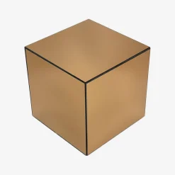 Bijzettafel kubus spiegelglas 35cm