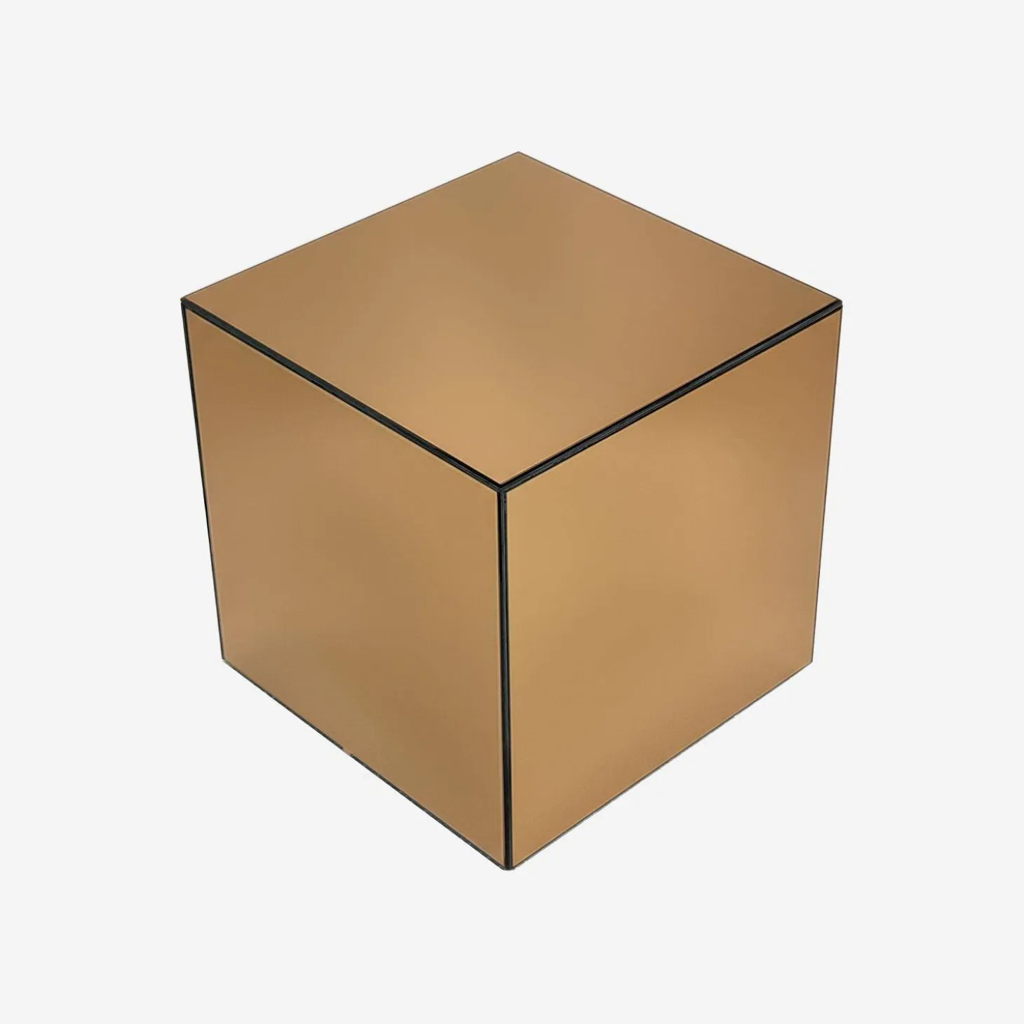 Bijzettafel kubus spiegelglas 30cm